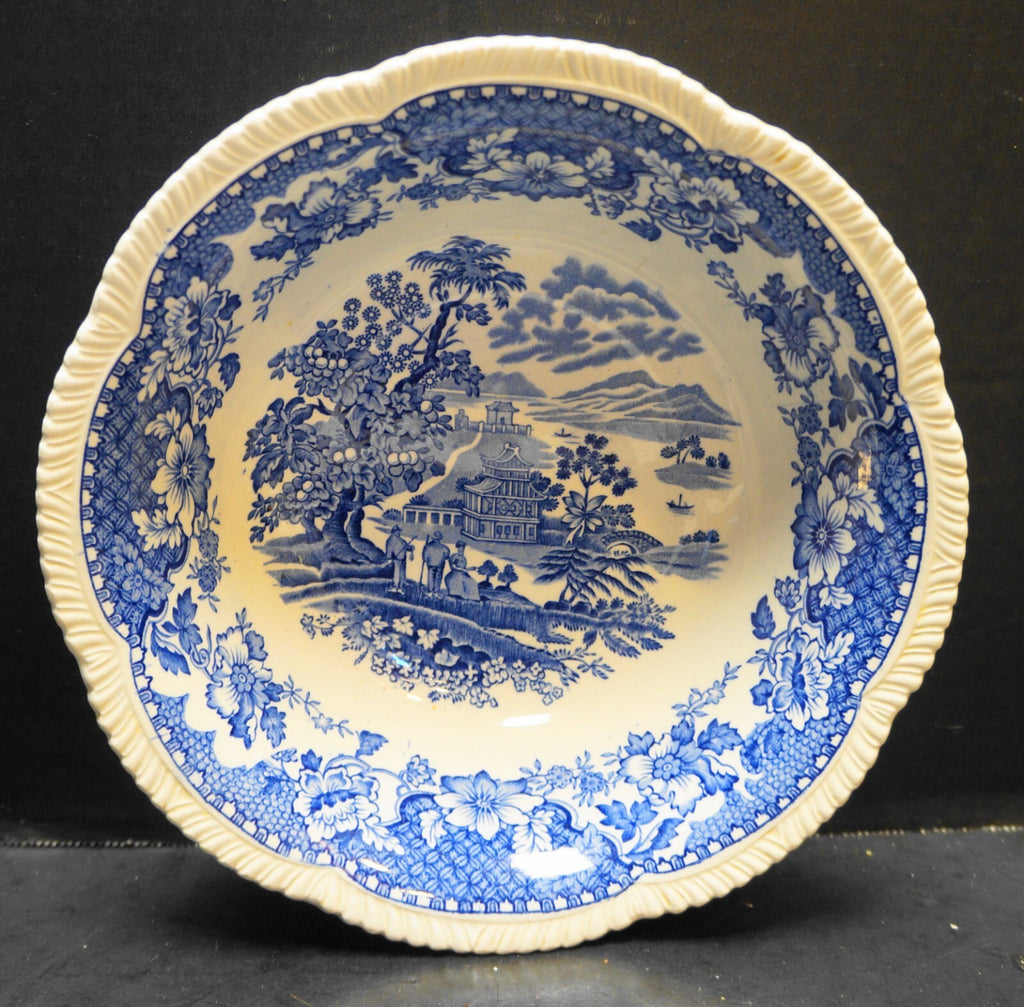 Wood & Sons Seaforth Blue Open Round Serving Bowl 8 1/2"