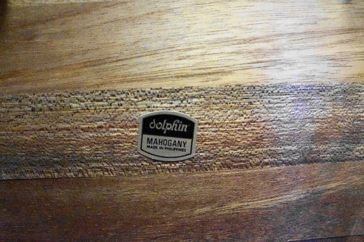 Dolphin Mahogany Philippines Wood Cheese Board Glass Dome