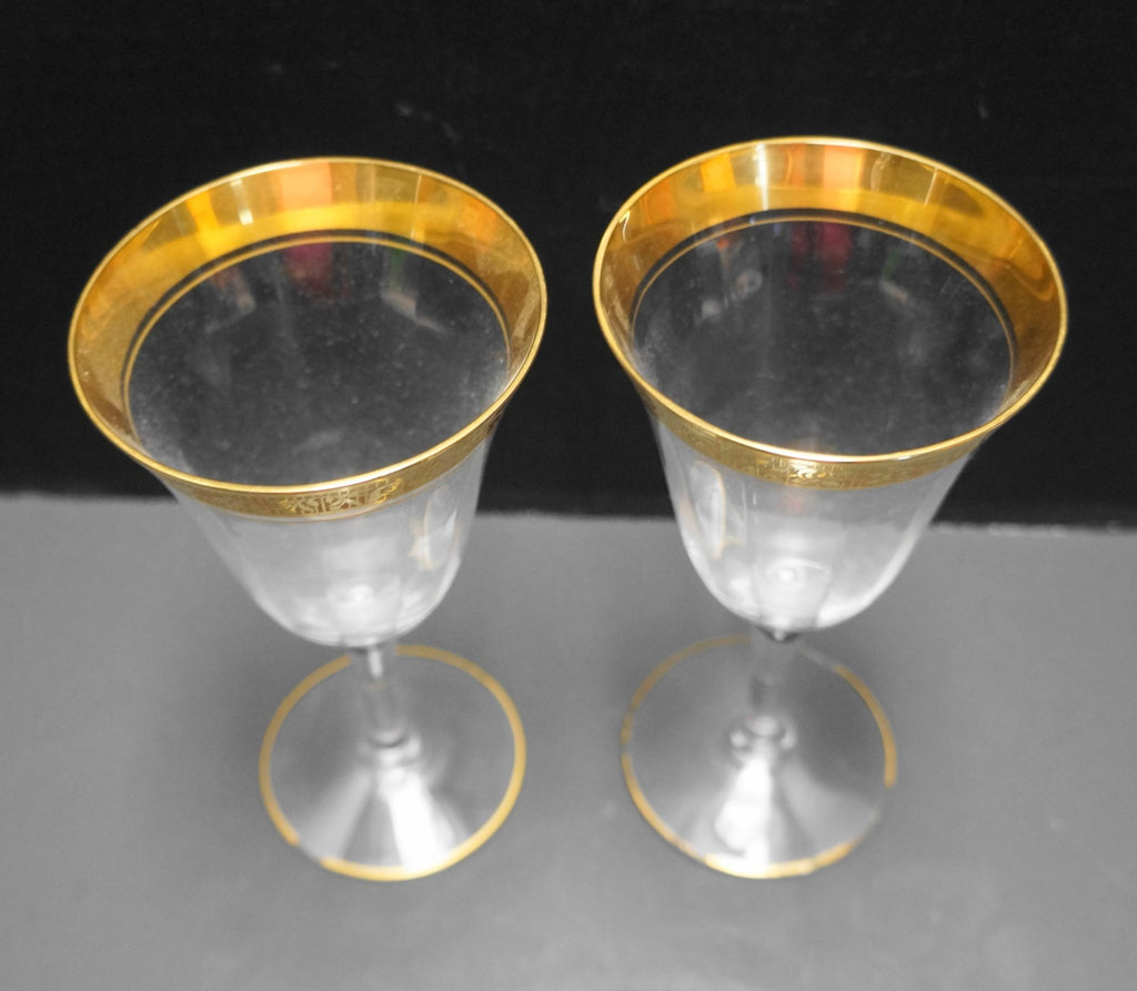 Tiffin Rambler Rose Water Goblets Pair 6 1/2"