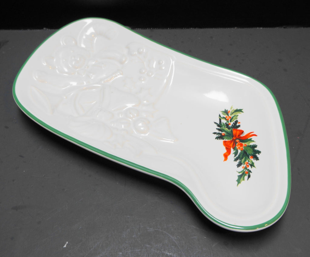 Pfaltzgraff Christmas Heritage Stocking Shaped Plate Tray 10 5/8 IN