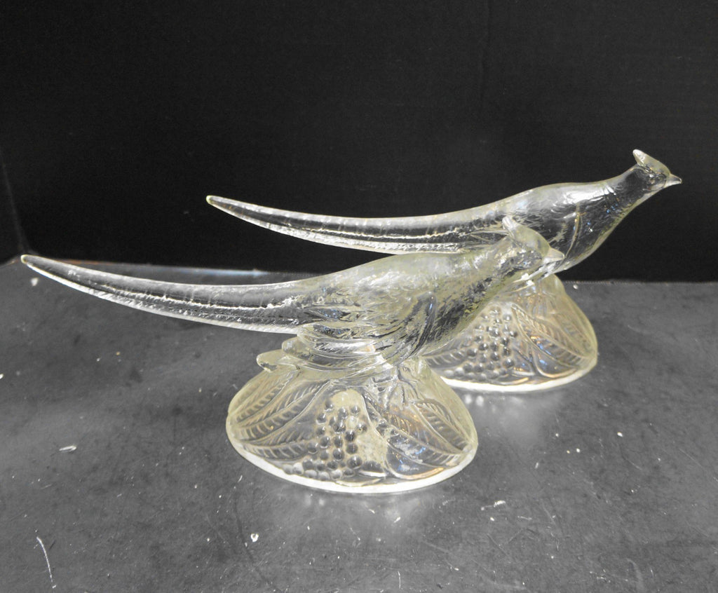 KR Haley American Glass Ring Necked Pheasant Figurines Pair