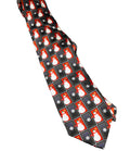 Hallmark Holiday Traditions Grey Red Snowman Color Block Silk Tie