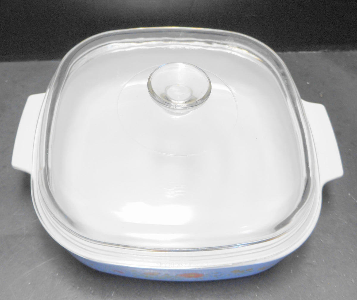 Corning Ware Wildflower A-10-B Square 2.5 QT Square Casserole With Domed Lid