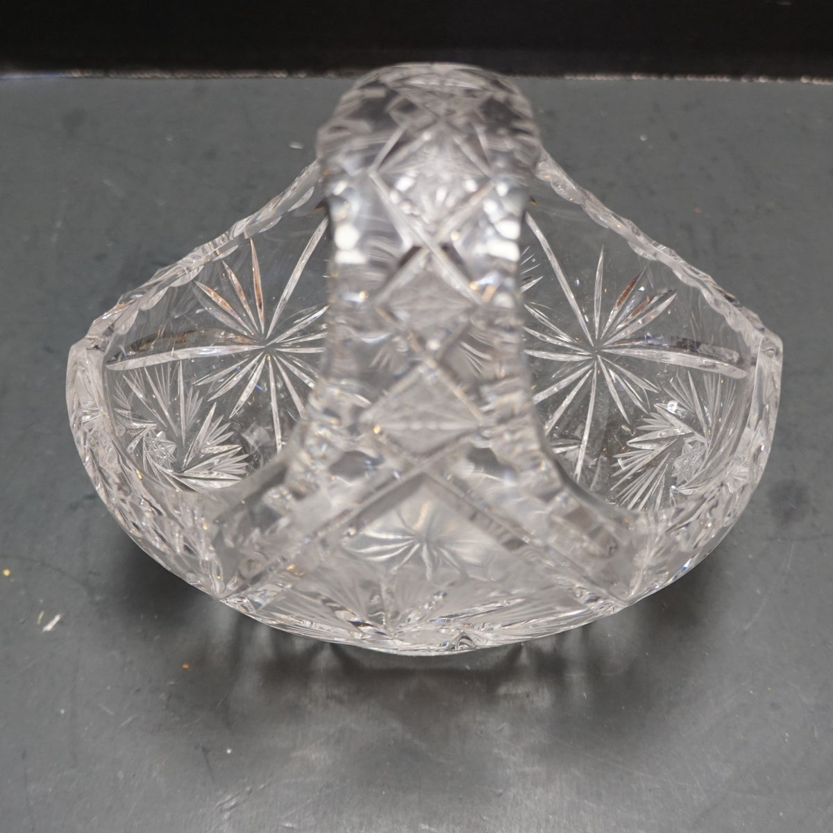 American Cut Eleanor Lead Crystal Small Bride's Basket
