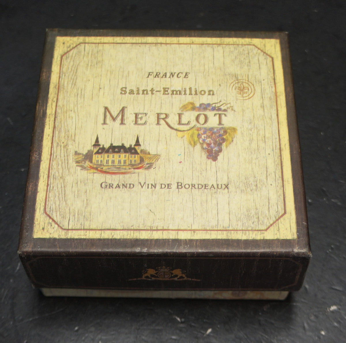 SOLD Lauren Hamilton Stone Coasters Set Merlot France
