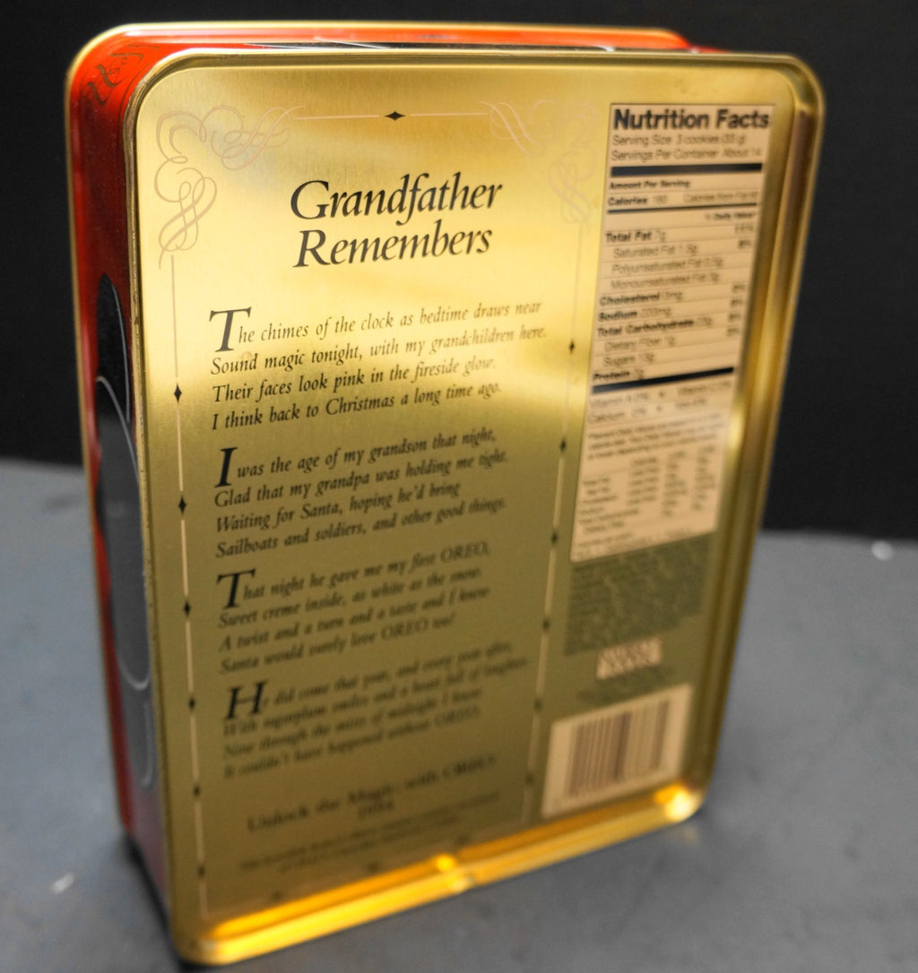 Oreo Unlock the Magic Grandfather Remembers 1994 Christmas Tin