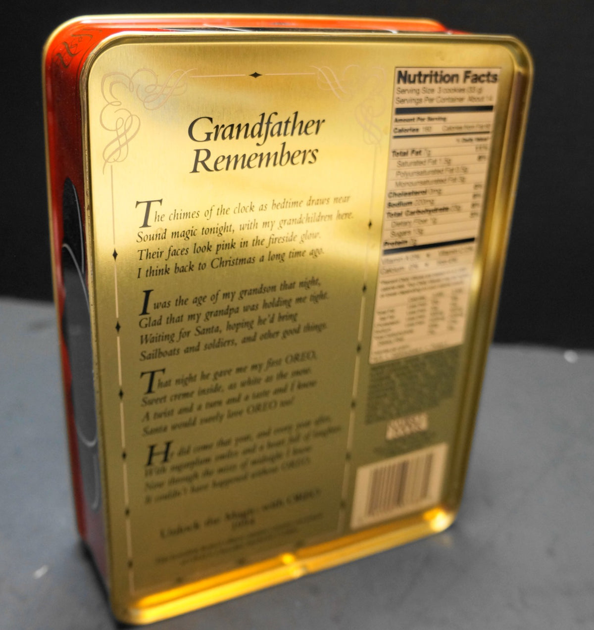 Oreo Unlock the Magic Grandfather Remembers 1994 Christmas Tin