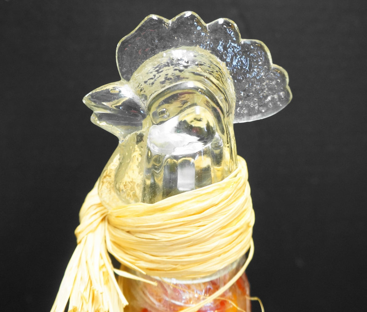 Art For The Table Rooster Glass Bottle Chili Vinegar Unopened With Tags