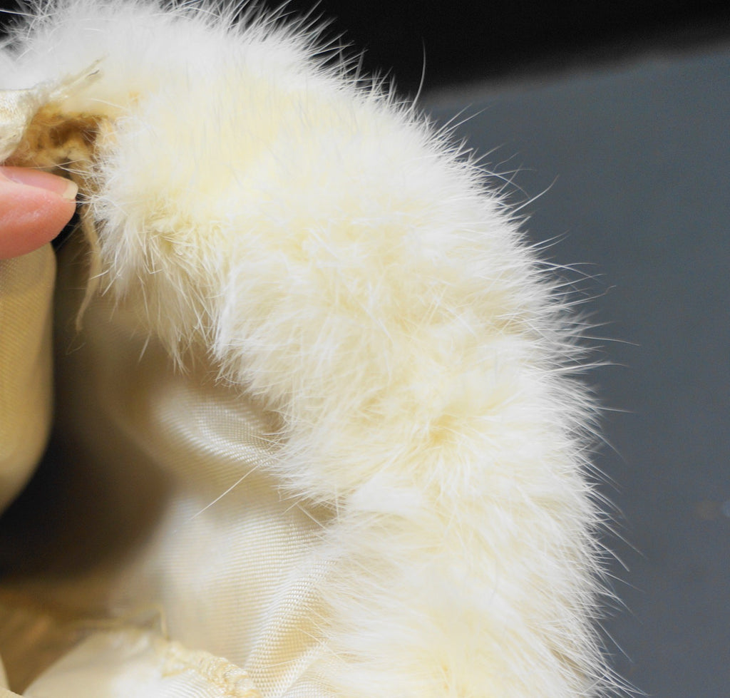 Vintage Cream Rabbit Fur Ladies Muff