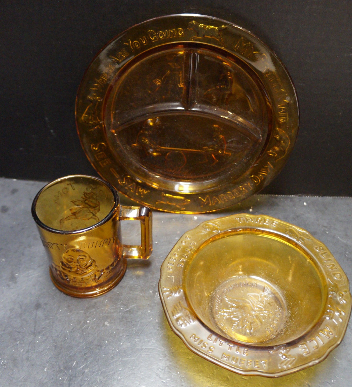 Tiara Exclusives Amber Nursery Rhyme Set Plate Bowl Mug