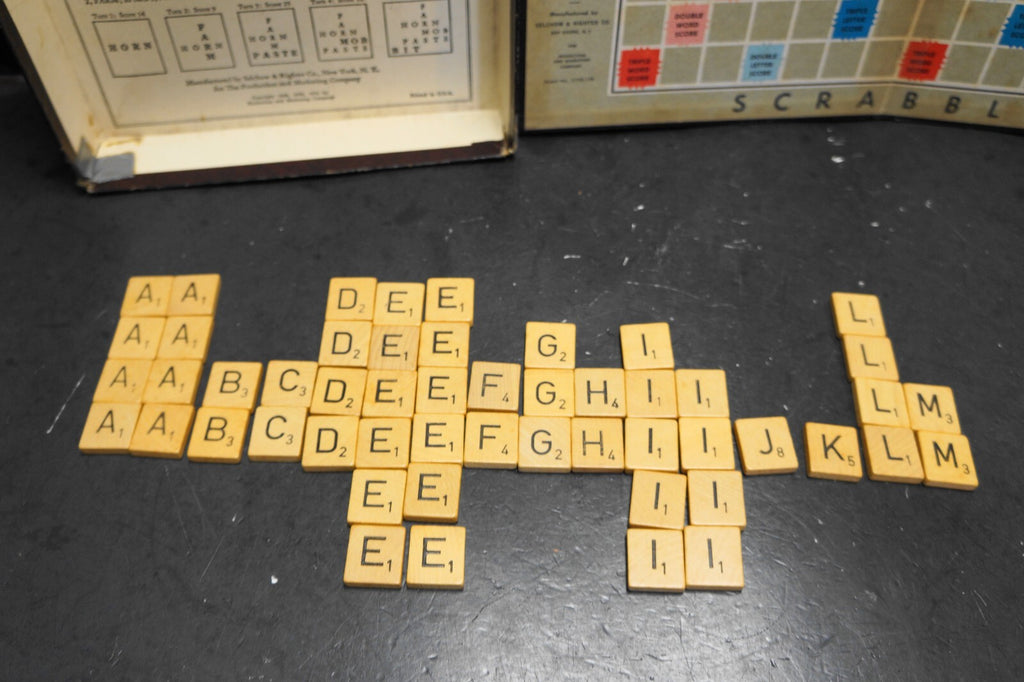 Vintage 1953 Scrabble Set Complete Selchow and Righter