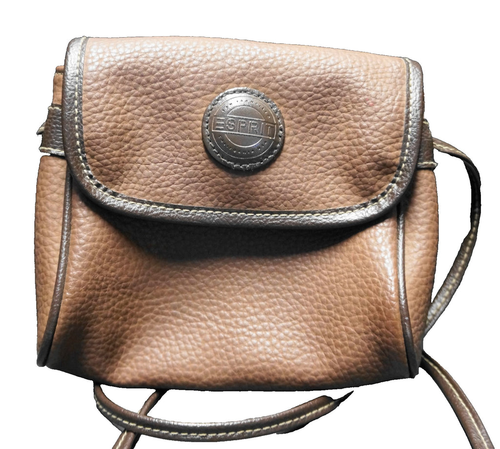 Esprit Brown Faux Leather 1990s Small Crossbody Purse