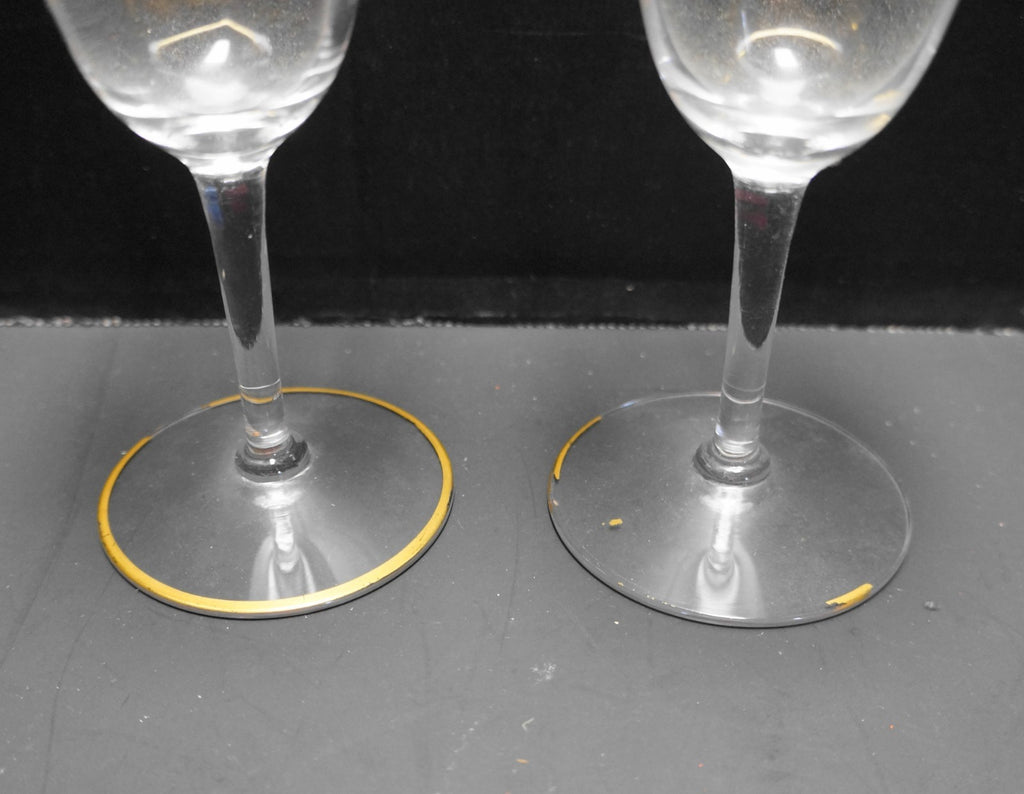 Tiffin Rambler Rose 24K Gold Encrusted Claret Wines Pair 5 3/8"