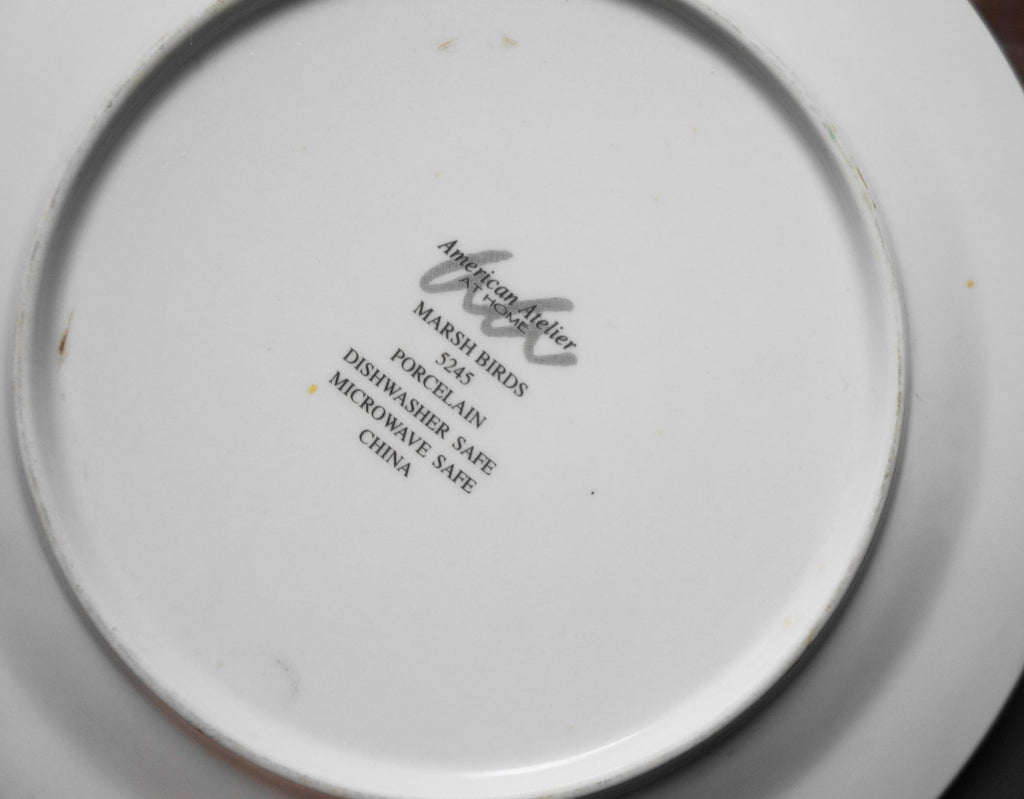 American Atelier Marsh Birds Salad Plates Set of 4 Different Designs