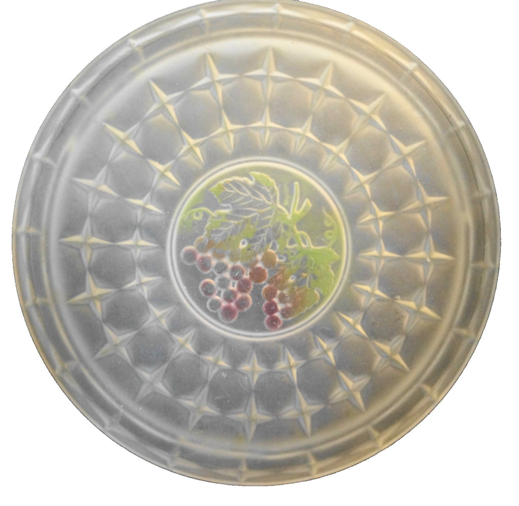 Indiana Glass Constellation Frosted Grape Intaglio Footed Cake Plate