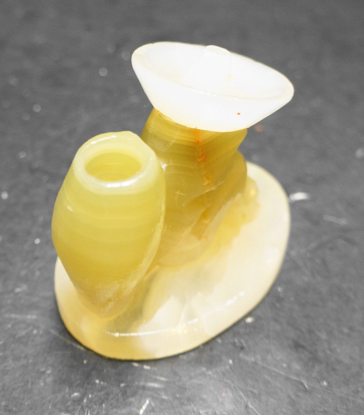 Mexican Siesta Sleeping Man Toothpick Candle Pen Holder Onyx Marble 3.5 in Base