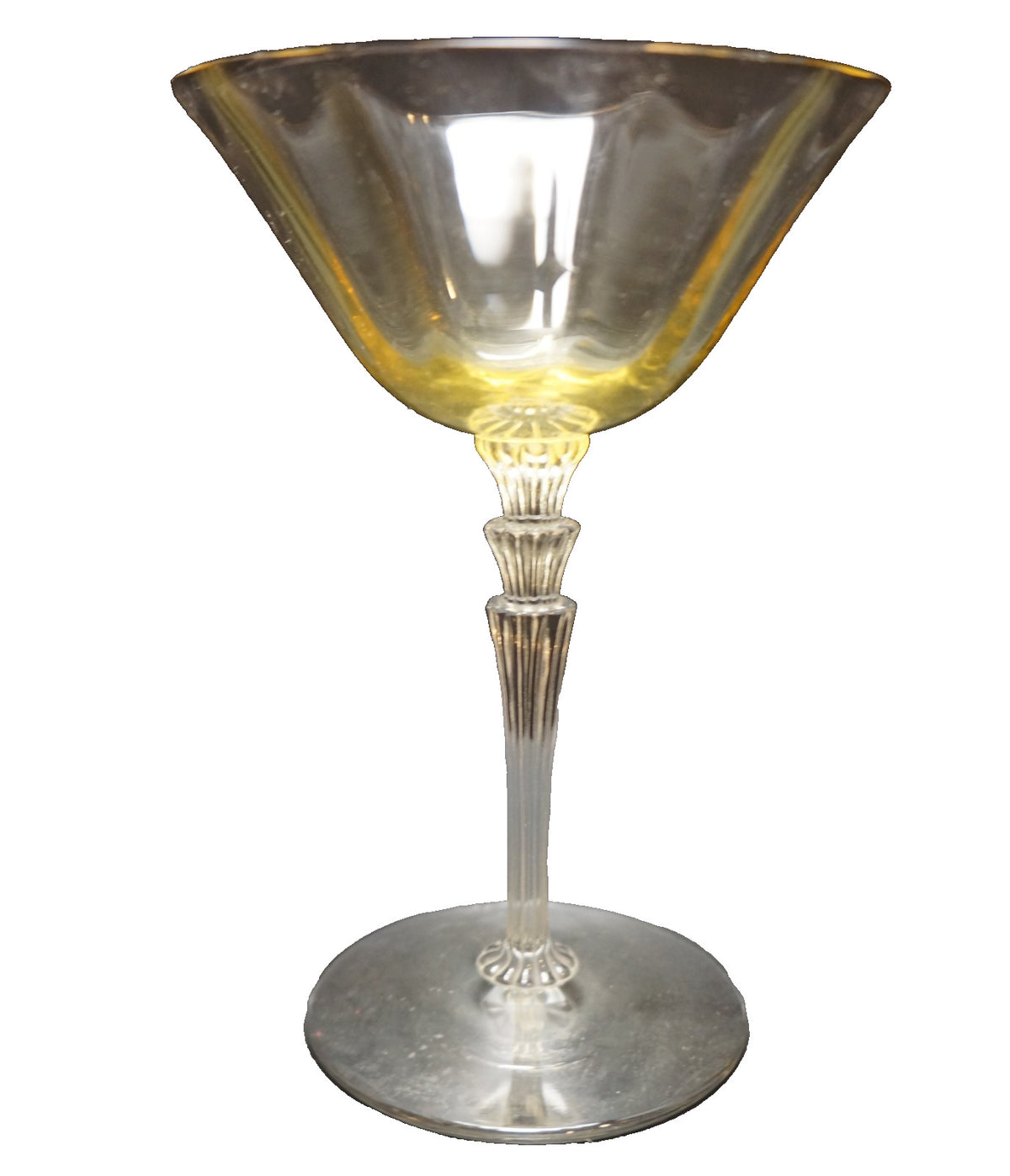 Fostoria Topaz Yellow Optic 5099 5299 Champagne Tall Sherbet