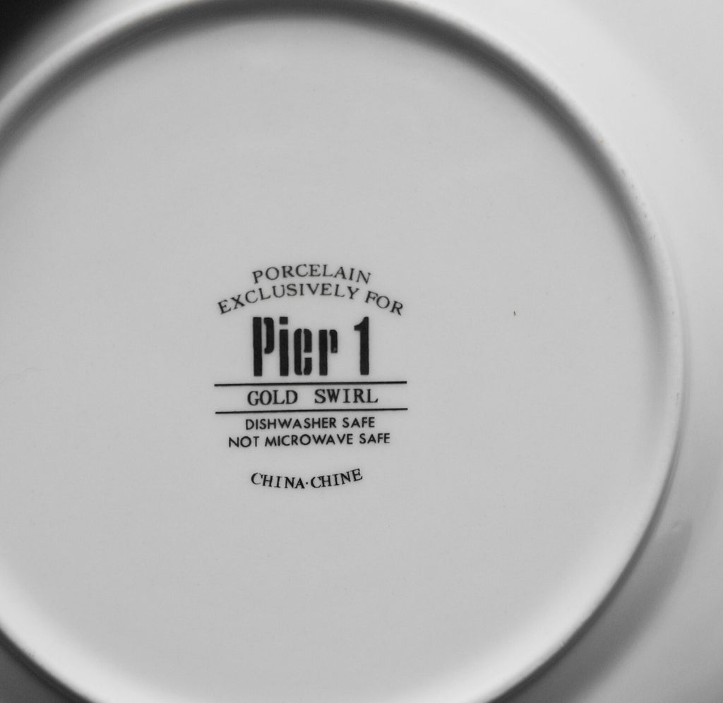 Pier 1 Gold Swirl Salad Plates Set of 7