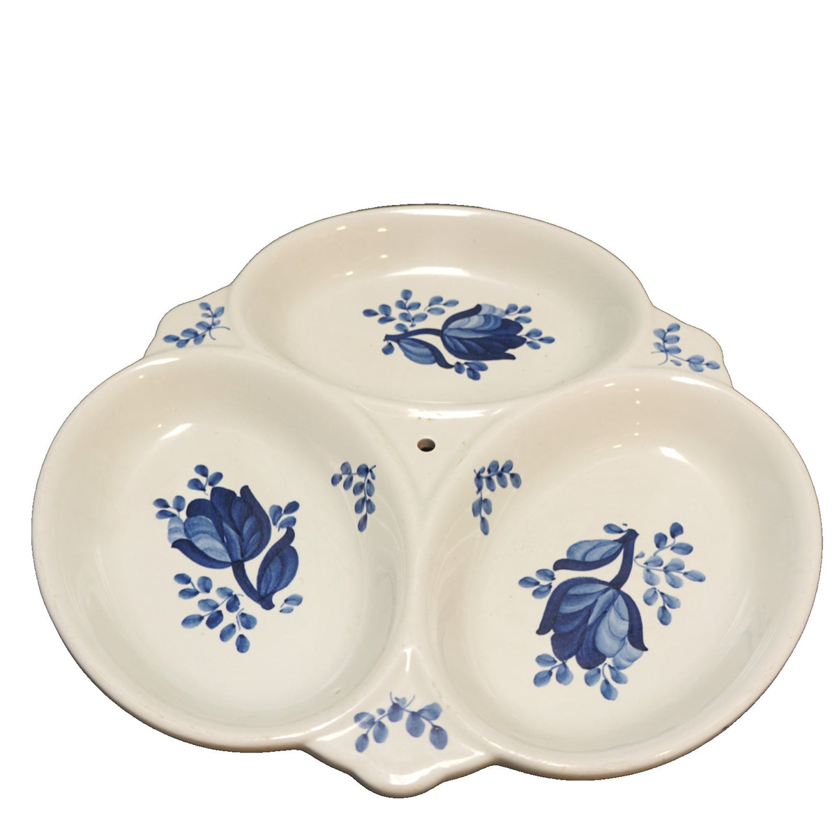 Royal Copenhagen Tranquebar Blue Tulips Three Part Divided Relish