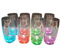 Gibson Karissa Set of 8 Retro Glass 13 oz Tumblers in Colors 5.5" tall
