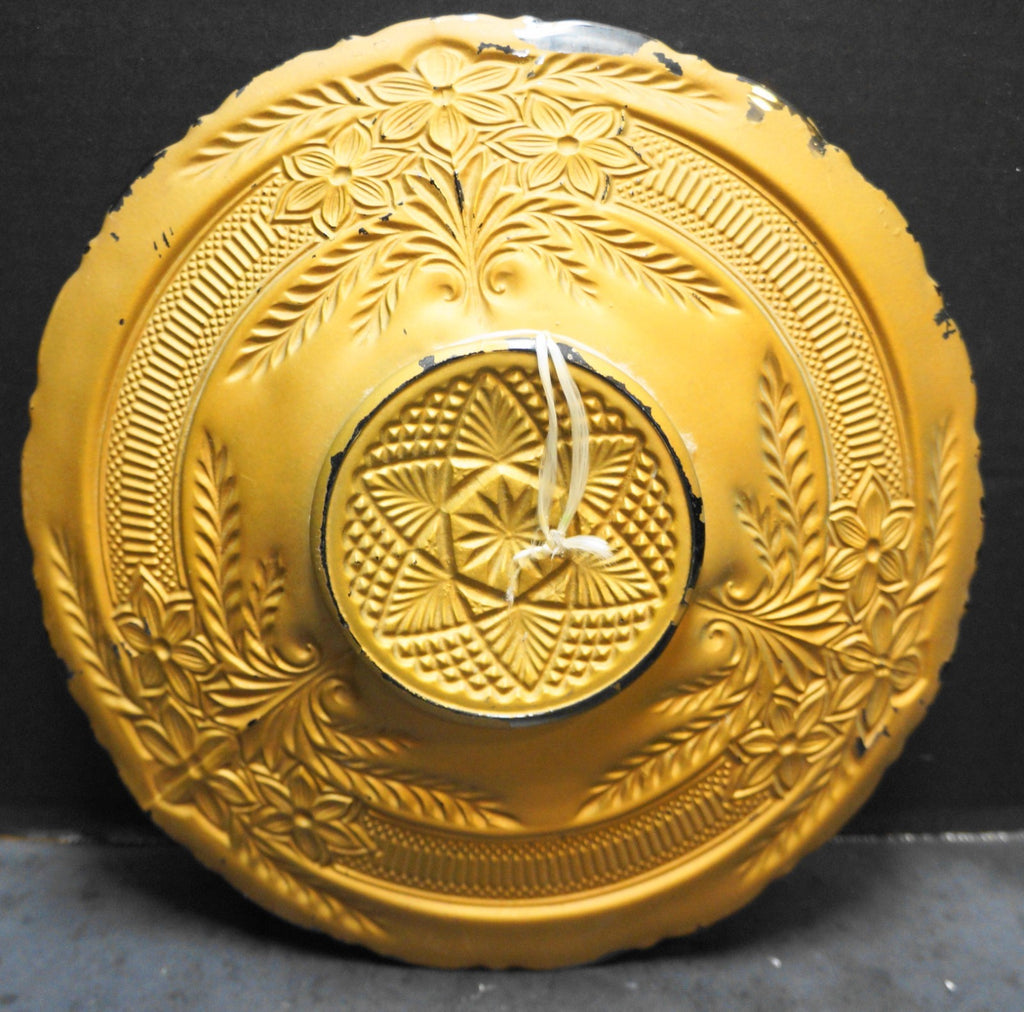Indiana Glass Narcissus Spray Goofus Red Gold Carnival Plate EAPG