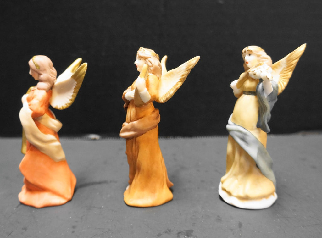 Russ Berrie Angel Musician Figurines Bisque Hand Painted Porcelain