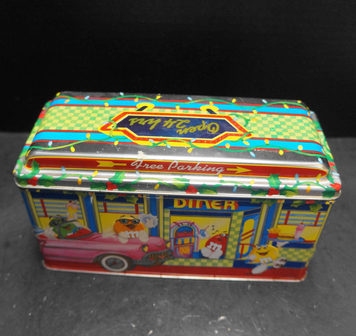 M&M's Brand Diner Christmas Village Series Limited Edition 4th Tin Canister 1996
