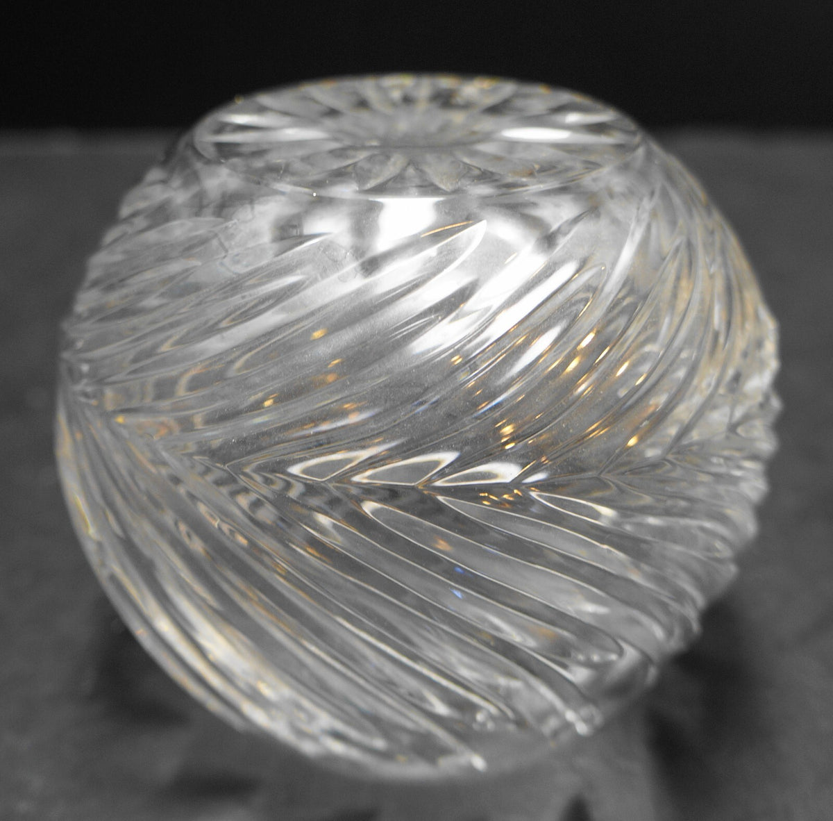 Lausitzer Glas Cut Crystal Rose Bowl East Germany DDR