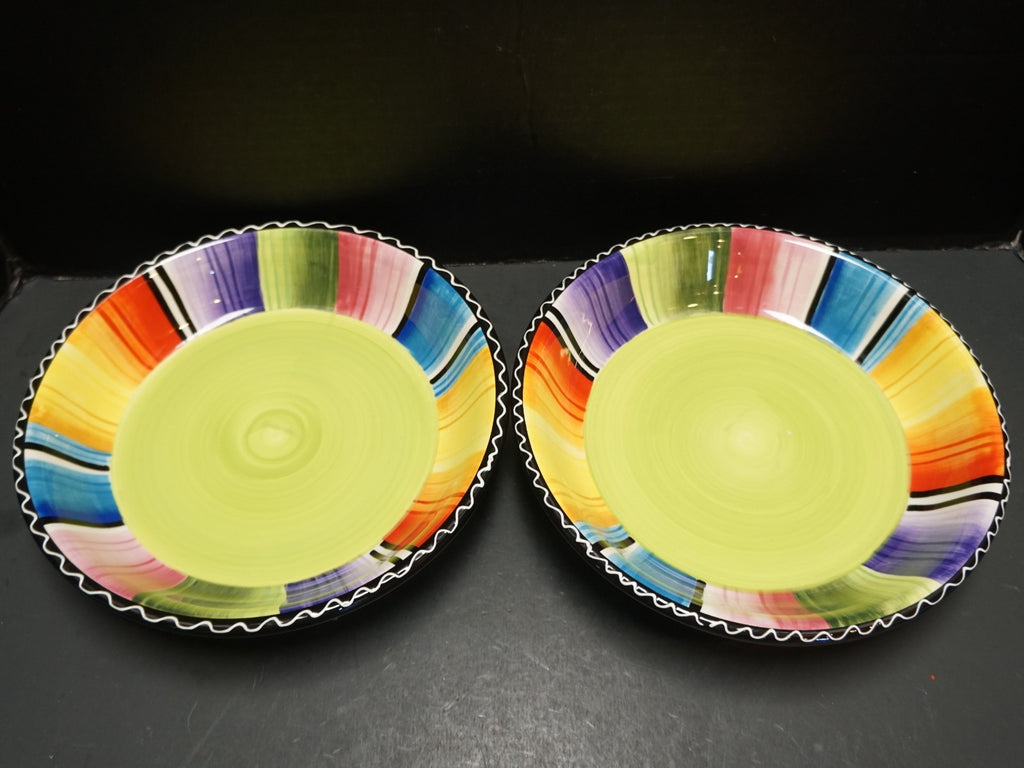 SOLD Nancy Green Serape Certified International 9" Pasta Bowls Pair