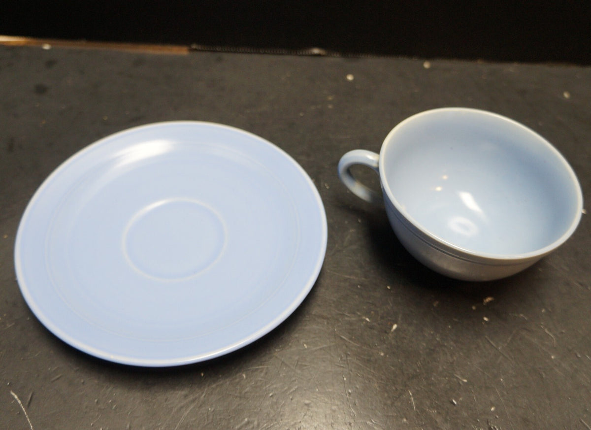 Vernon Kilns Modern California Azure Blue Cup Saucer