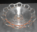 Lancaster Pink Open Work Lace Edge Compote Depression Glass