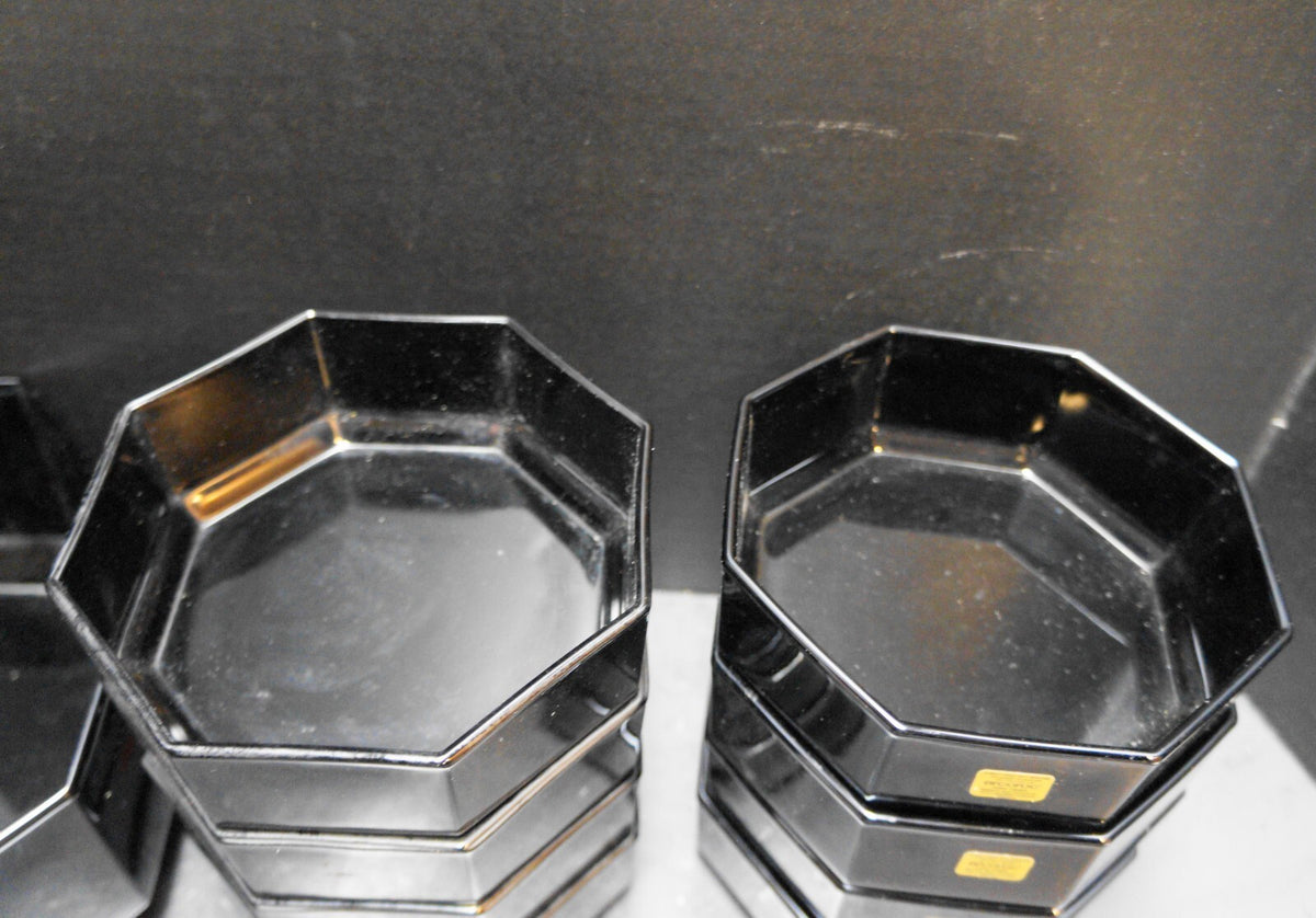 Arcoroc Octime Black Salad Serving Bowl Cereal Bowls 9 Pieces France