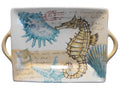 Maxcera Stamp Seahorse Handled Tray 14 7/8 IN