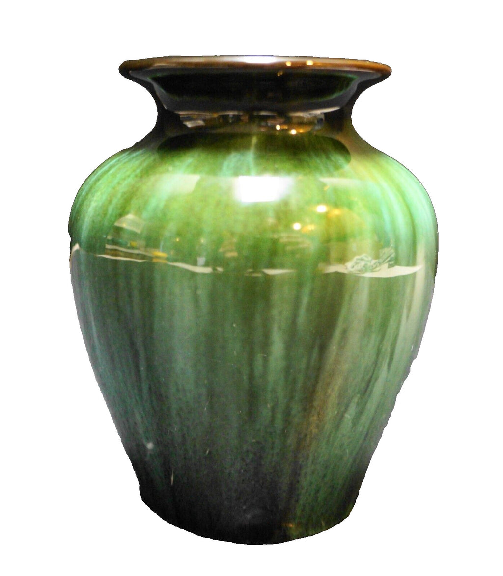 Blue Mountain Pottery Teal Green Drip 4" Small Vase