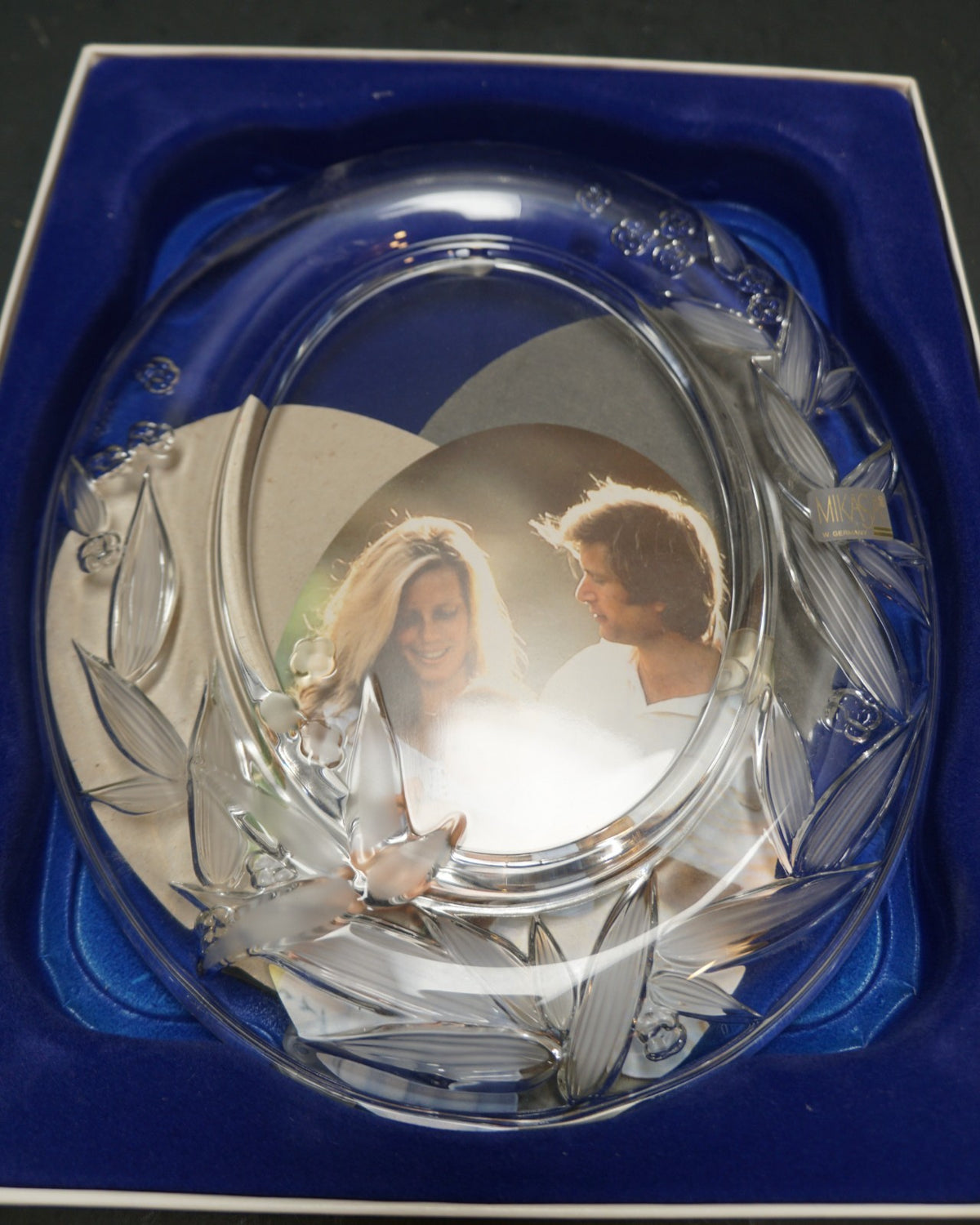 Mikasa Cherish Crystal Oval Picture Frame NOS W Germany