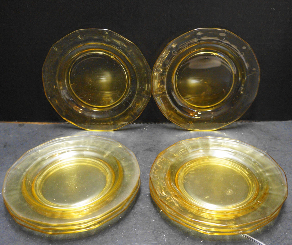 Imperial Molly Yellow Depression Glass Bread Plates Set of 8