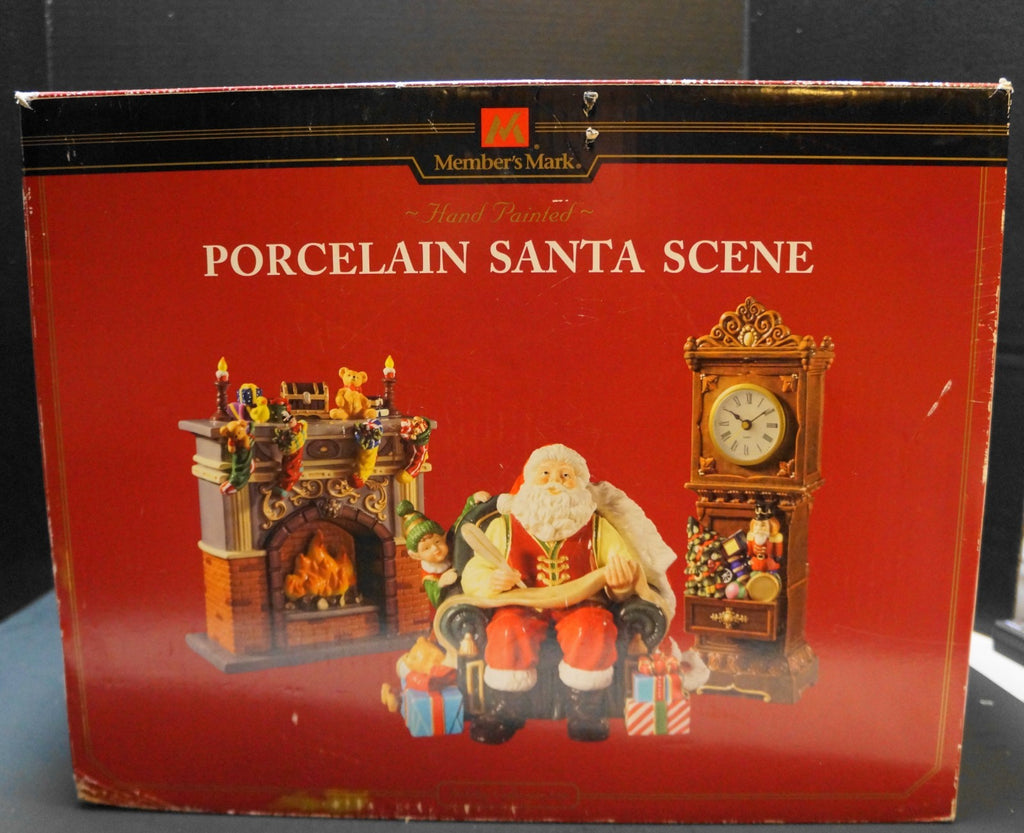Member's Mark Porcelain Santa Scene In Box