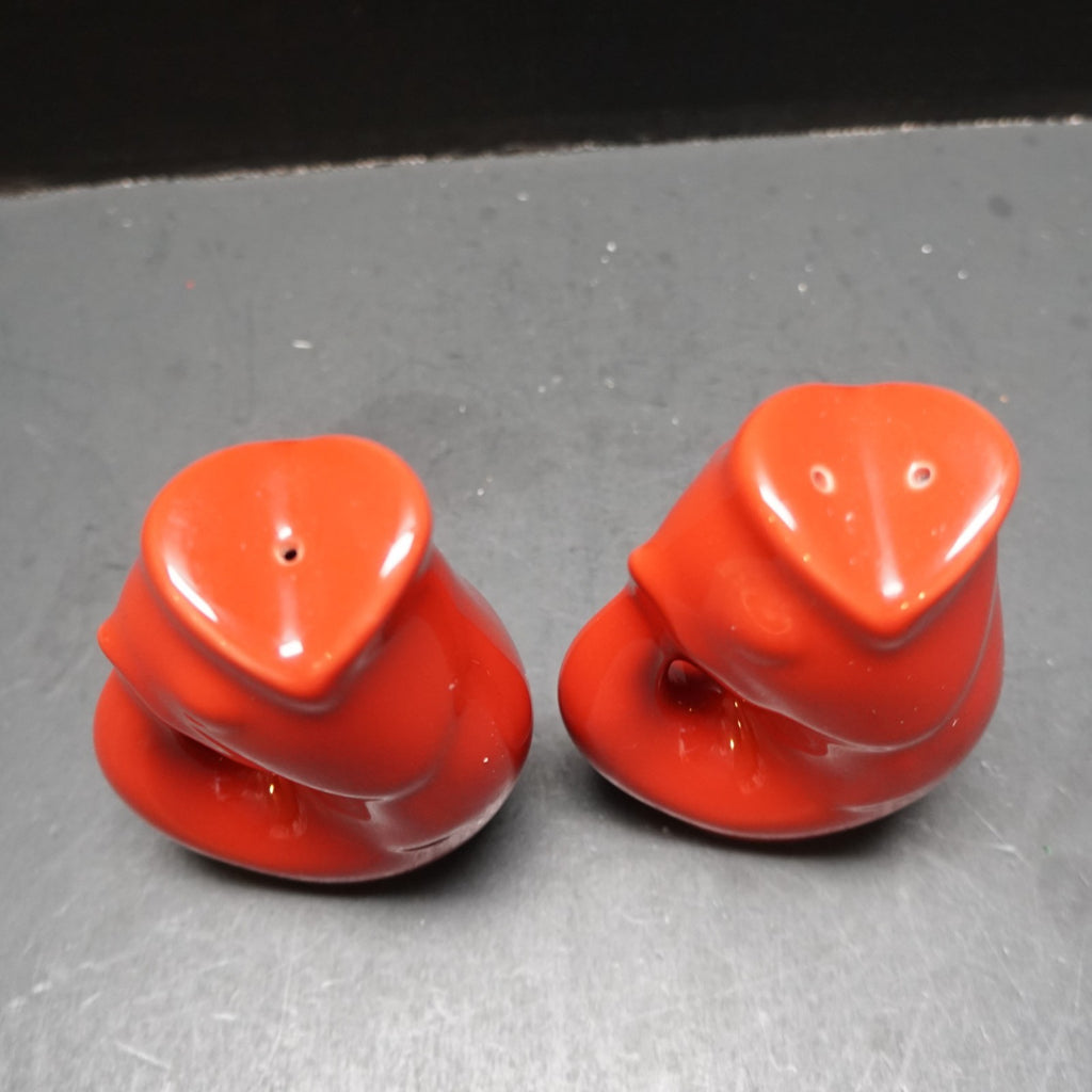 Gurgle Pot Koi Fish Red Glazed Salt Pepper Shakers