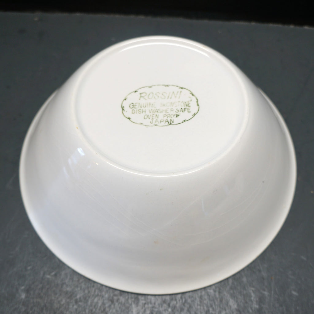 Rossini Sky Blue Flower Power 1970s Ironstone Serving Bowl