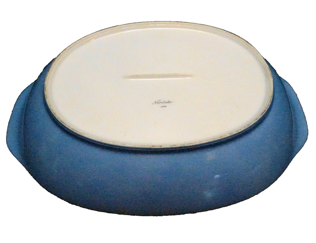 Noritake Sky Blue White Oval Serving Bowl
