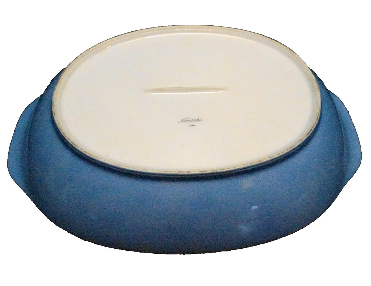 Noritake Sky Blue White Oval Serving Bowl