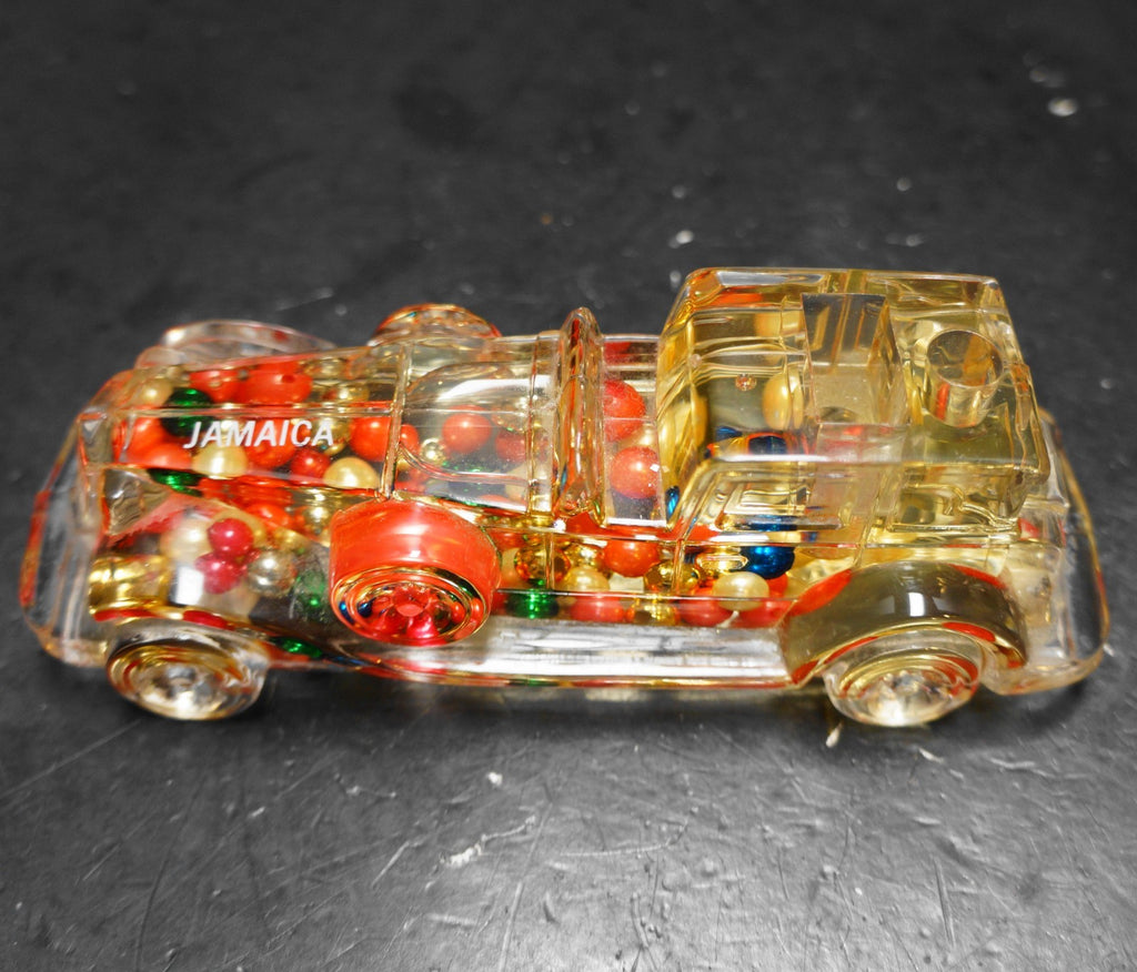 Lucite Acylic Car Pen Holder Jamaica Souvenir Colorful Balls Filled