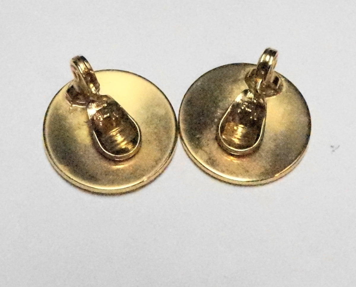 Monet Gold Tone Disc Swirl Edge Clip Earrings
