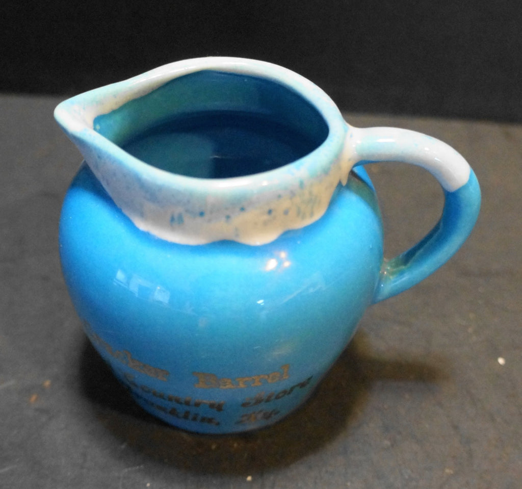 Paden City Pottery Blue Drip Creamer Souvenir Cracker Barrel Old Country Store