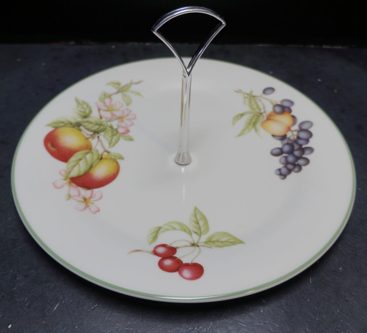 Royal Doulton Ashberry Fruits Tidbit Center Handle Serving Plate