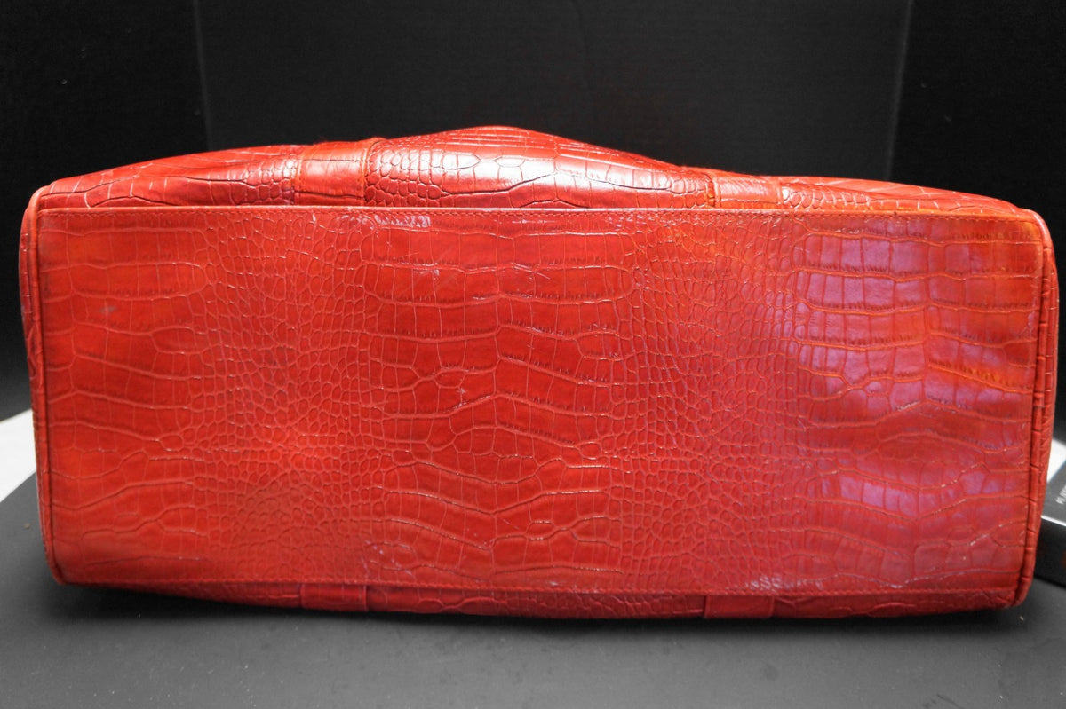 Bath & Body Works Red Moc Croc Faux Vegan Leather Duffle Bag Carry On