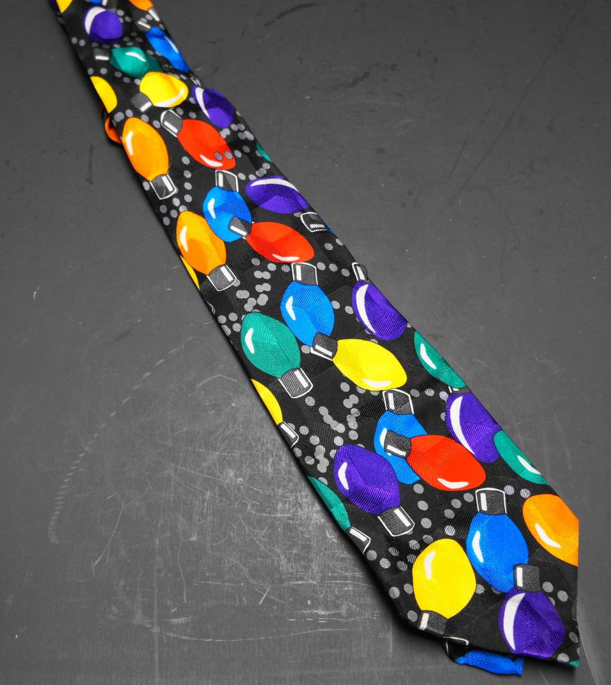 Addiction Silk Tie Christmas Lights Colorful Festive Holiday