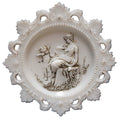 Westmoreland Milk Glass Cupid & Psyche Embossed Lace Reticulated Edge Plate