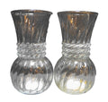 Indiana Glass Illusions Clear Spiral Optic Small Vases Pair