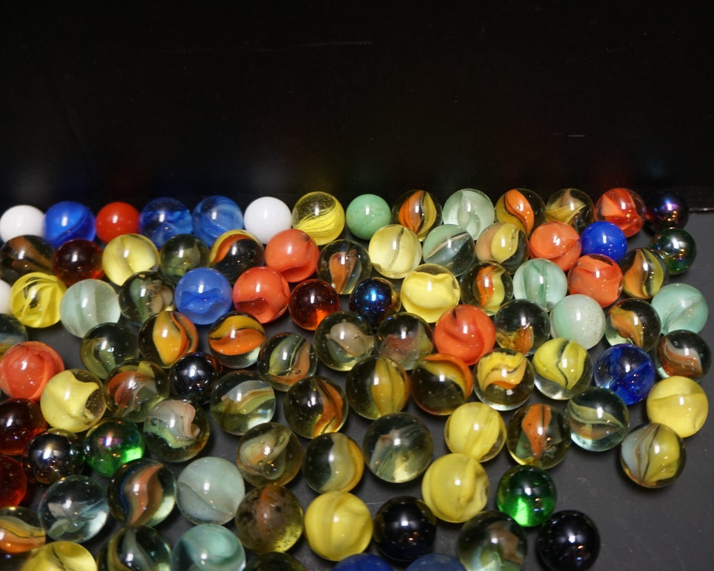 Vintage Glass Marbles Opaque Cat Eyes Mixed Lot 123